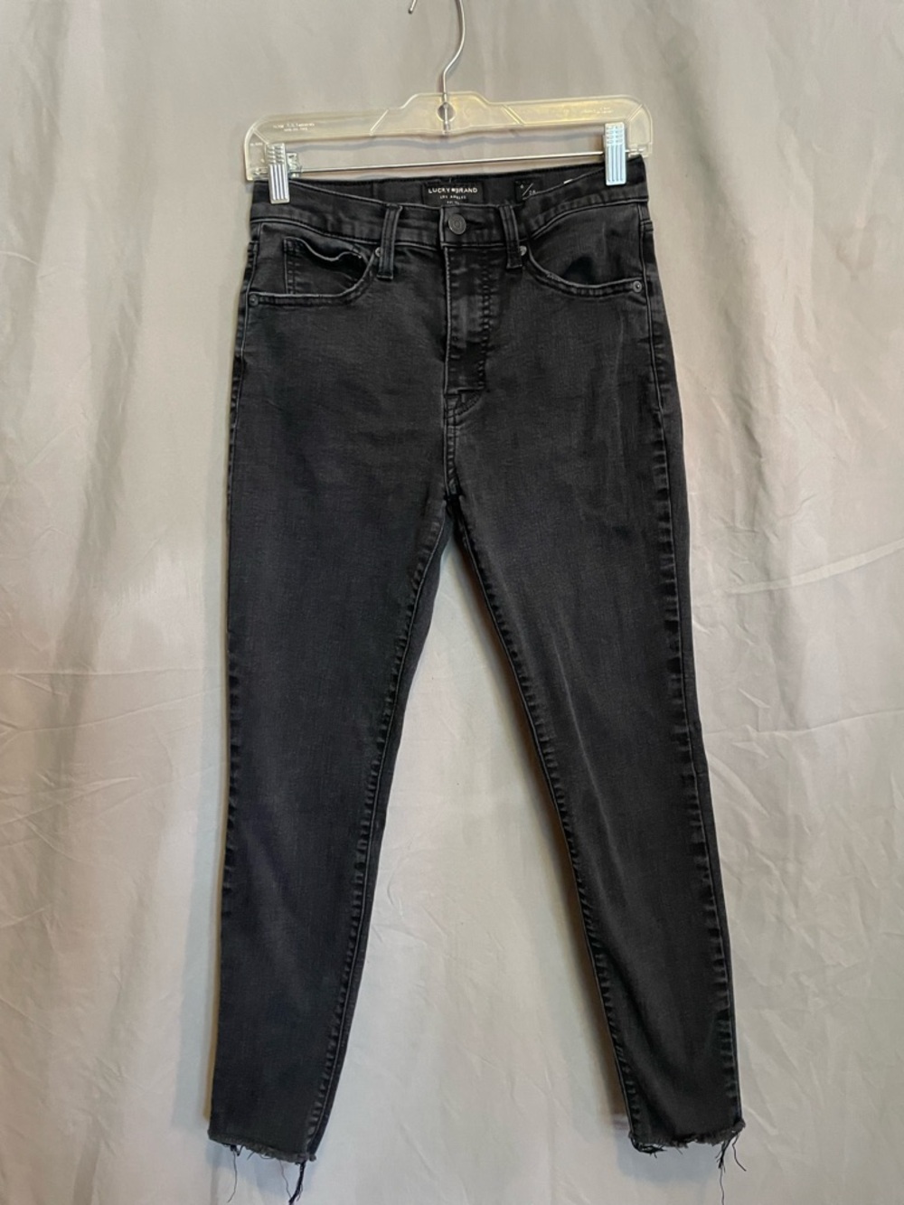 Lucky Brand Black High-Rise Skinny Jeans distressed ripped